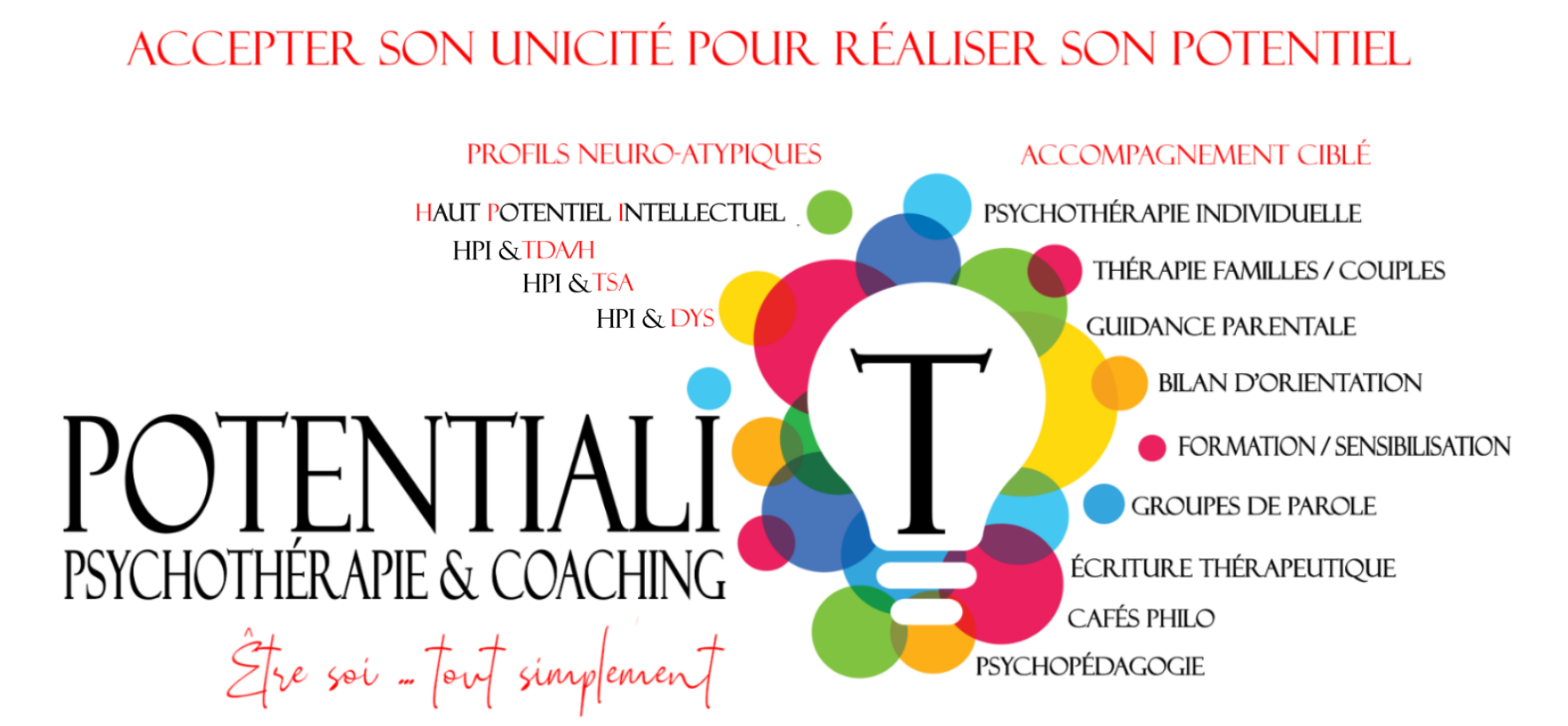 Logo du cabinet de psychothérapie Haut Potentiel Intellectuel et neuroatypie Potentialité description prestations