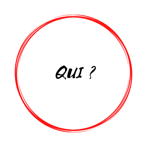Cercle rouge avec inscription Qui ? cabinet Potentialité Haut Potentiel Intellectuel neuroatypies